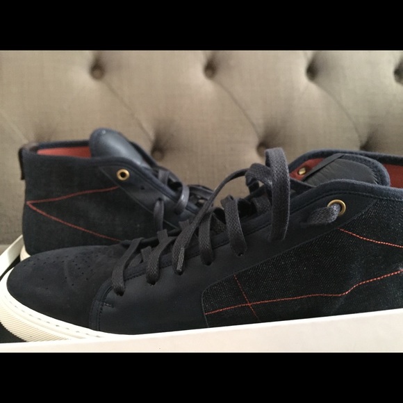 YSL Navy Denim Mid Tops - Picture 4 of 8